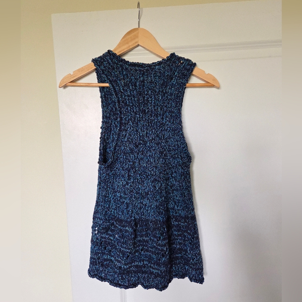 Anthropologie Textured Navy Tank Top - Picture 6 of 8